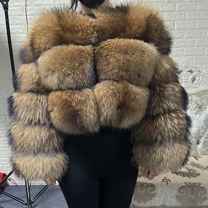 Jacket Winter Clothing - Plus Größe Tops Braun Pelz Maomaokong