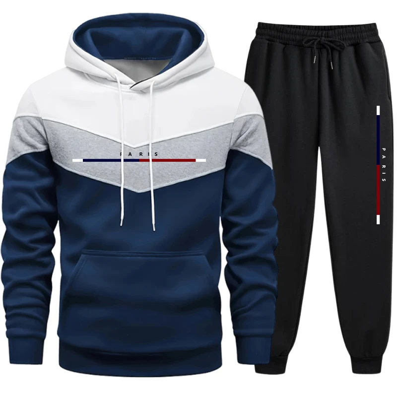 Winter Clothing For Sale - Bestseller Herren-Trainingsanzug Lässiger Dreifarbiger Patchwork-Sweatshirt Outdoor-Sportbekleidung