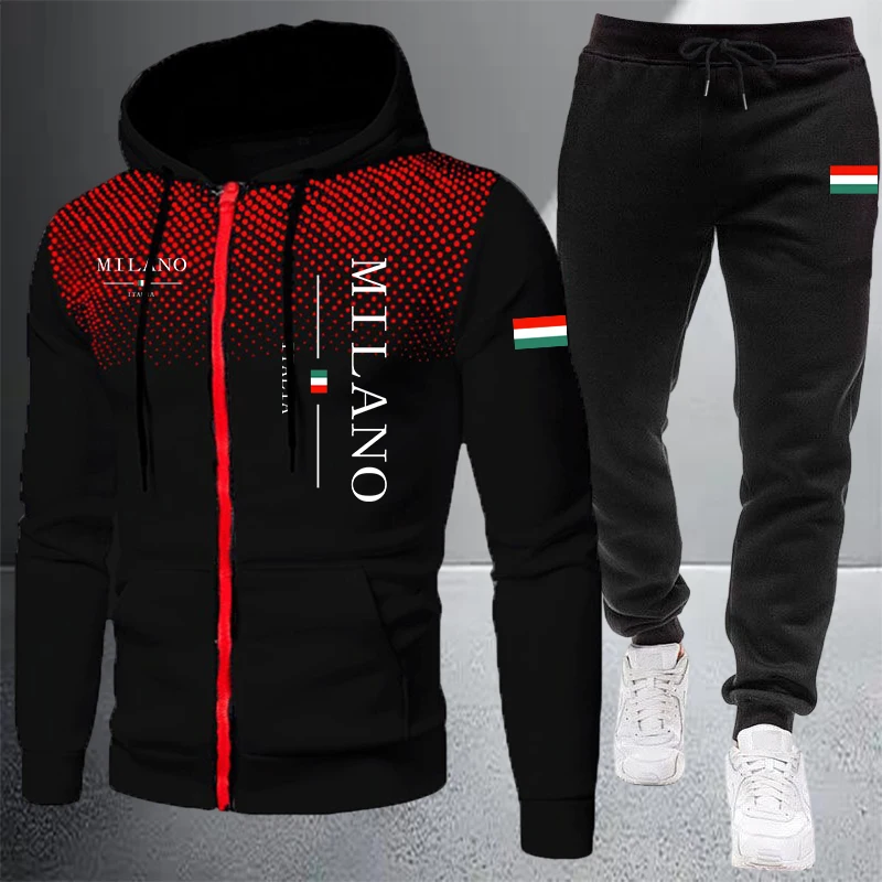 Winter Clothing Gear - 2026 Hochwertige Herrenbekleidung Reißverschluss-Kapuzenpullover Sport-Jogginganzug Herbst-Winter