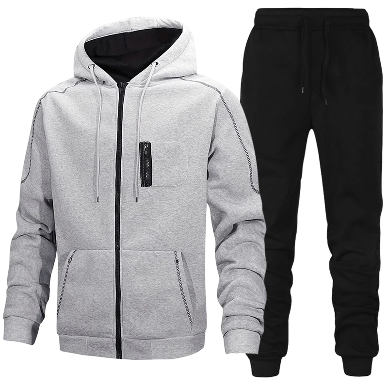 Jacket Winter Clothing - Modischer Herren-Trainingsanzug, Lässiger Kapuzenpullover, Sweatshirt, Outdoor-Sportbekleidung,