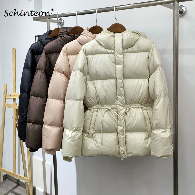 Winter Clothing Trends 2026 - Schinteon Damen-Daunenjacke mit Gürtel und Kapuze,