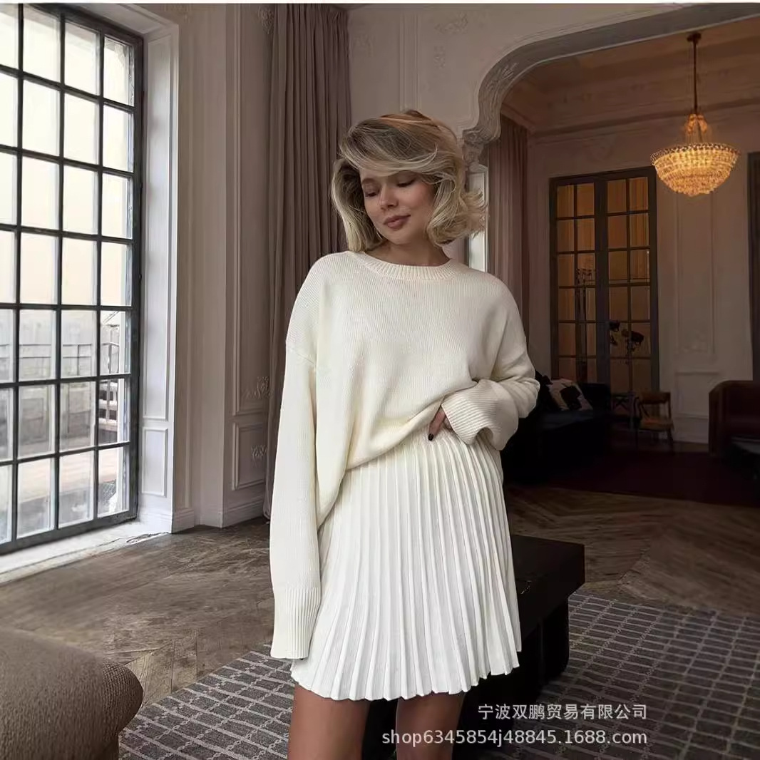 Winter Clothing Gear - Herbst Einfarbig Oansatz Pullover Kleid Sets