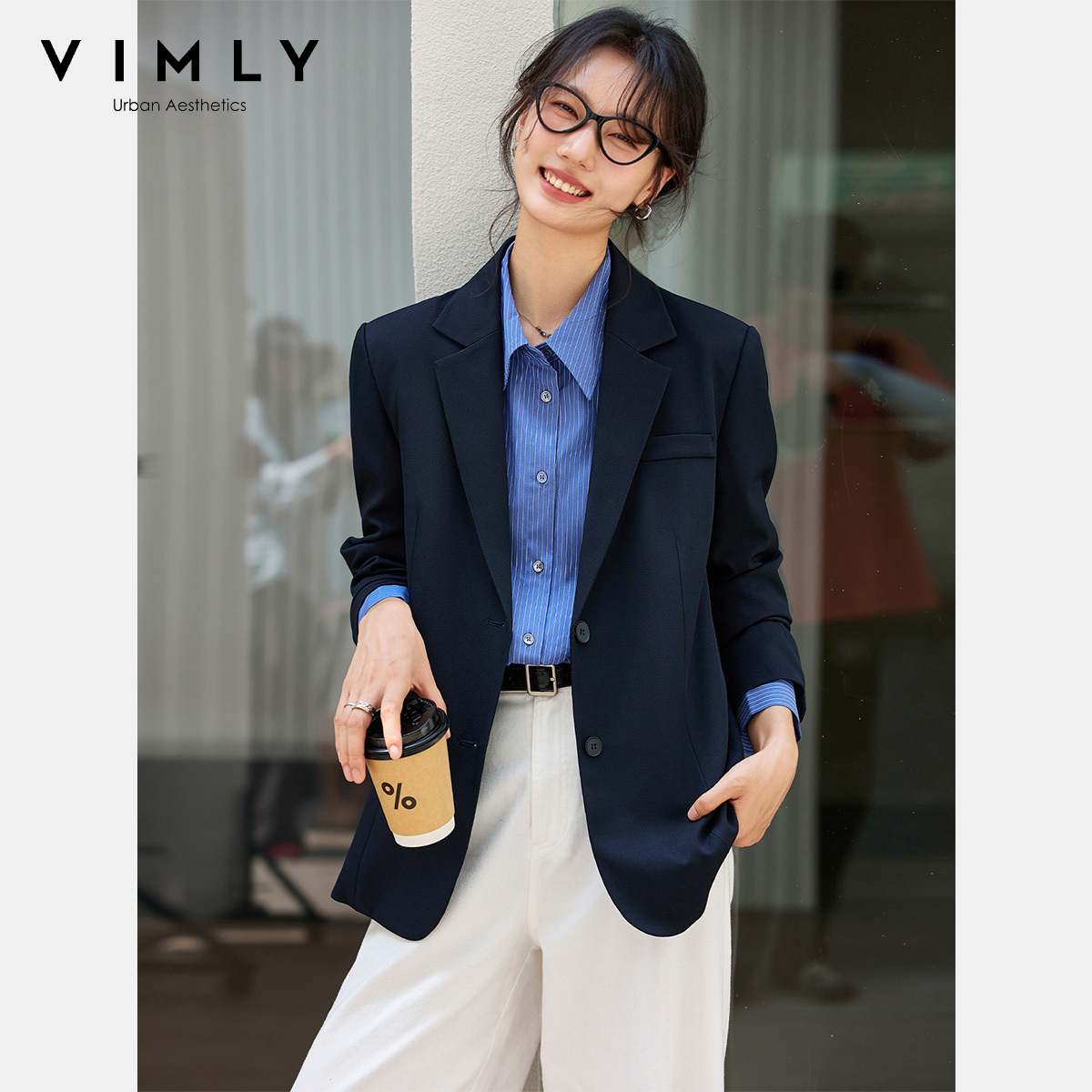 Winter Clothing Trends 2026 - VIMLY Damen Marineblaue Jacken Herbst 2026