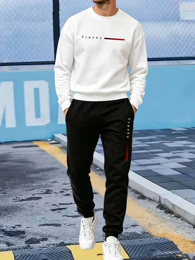 Winter Clothing For Sale - Bestseller Trainingsanzug Herren Casual O-Ausschnitt Pullover