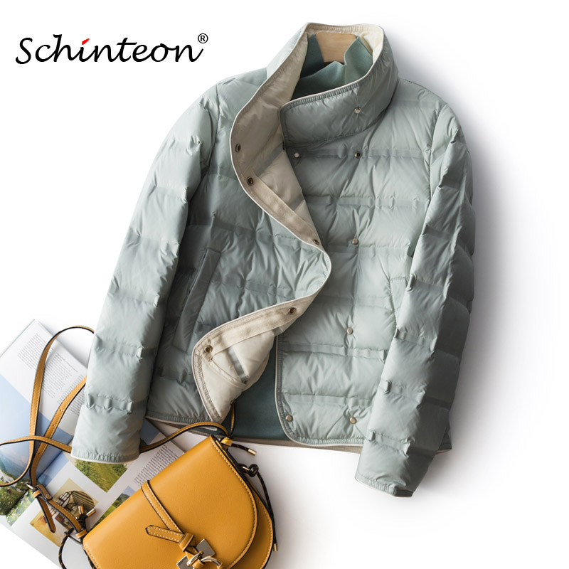 Winter Clothing Trends 2026 - Schinteon Damen Ultraleichte Daunenjacke Einfarbige Kurze