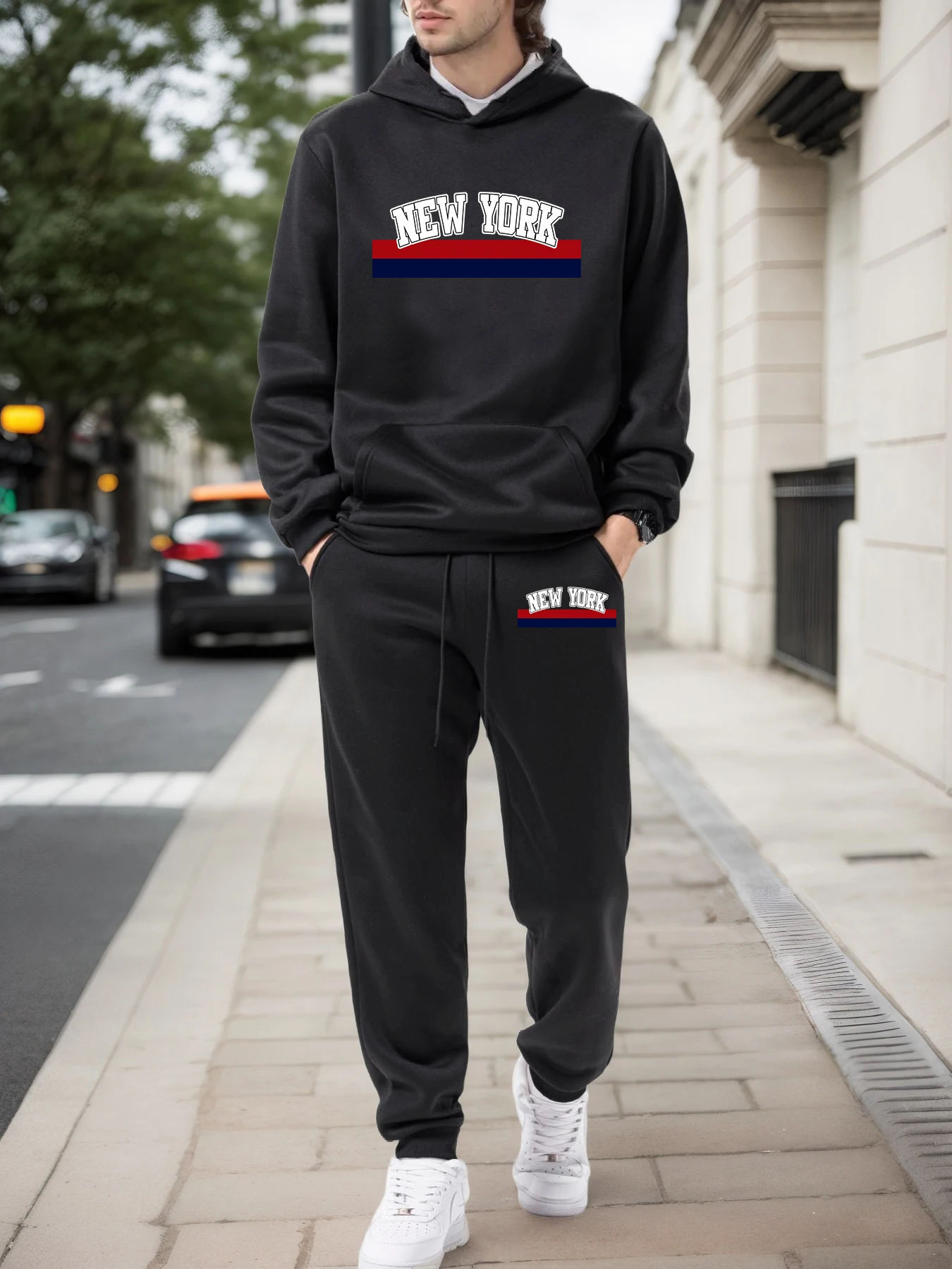 Winter Clothing For Sale - Bestseller Herren-Hoodies 2-teiliges Set Lässiger Langarm-Sweatshirt-Anzug