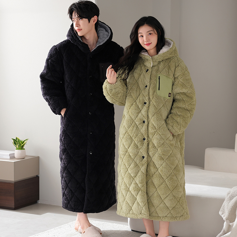 Winter Clothing Layers - Winter Paar Robe Mit Kapuze Pyjamas