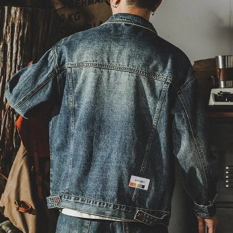 Trendige lose Jeansjacken für  – Winter Clothing Men Style Bewertung und Preis